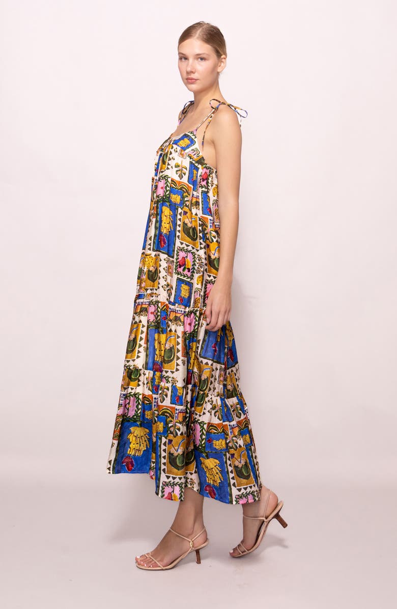 MELLODAY Trapeze Maxi Sundress, Alternate, color, Multi Patchwork