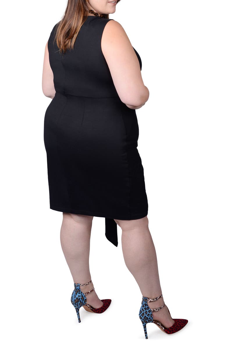 MAYES NYC Adele Draped Asymmetric Sheath Dress, Alternate, color, Black