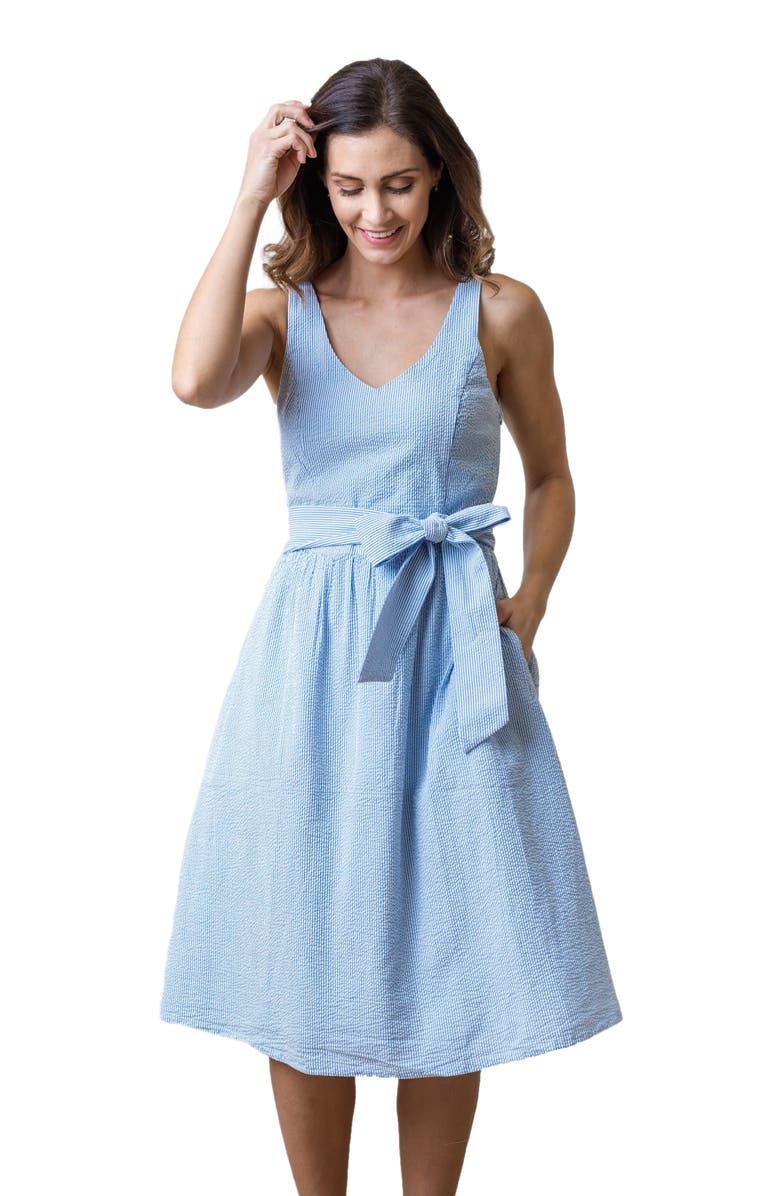 Hope & Henry Women's Organic A-Line Dress with Sash, Main, color,