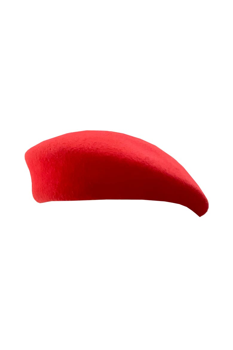 Bini Felt Beret, Alternate, color, Red