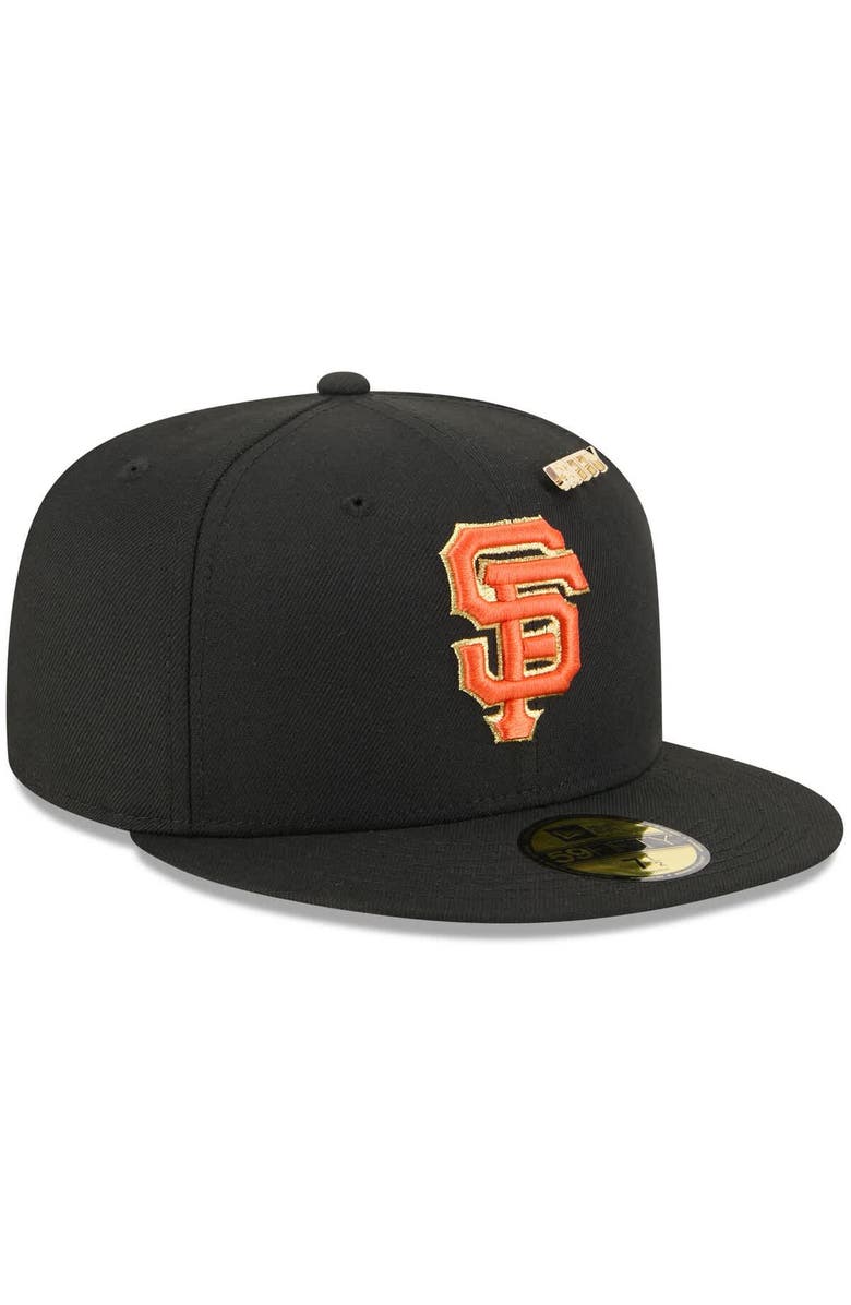 New Era Men's New Era Black San Francisco Giants 2025 59FIFTY Day 59FIFTY Fitted Hat with Pins, Alternate, color, Black