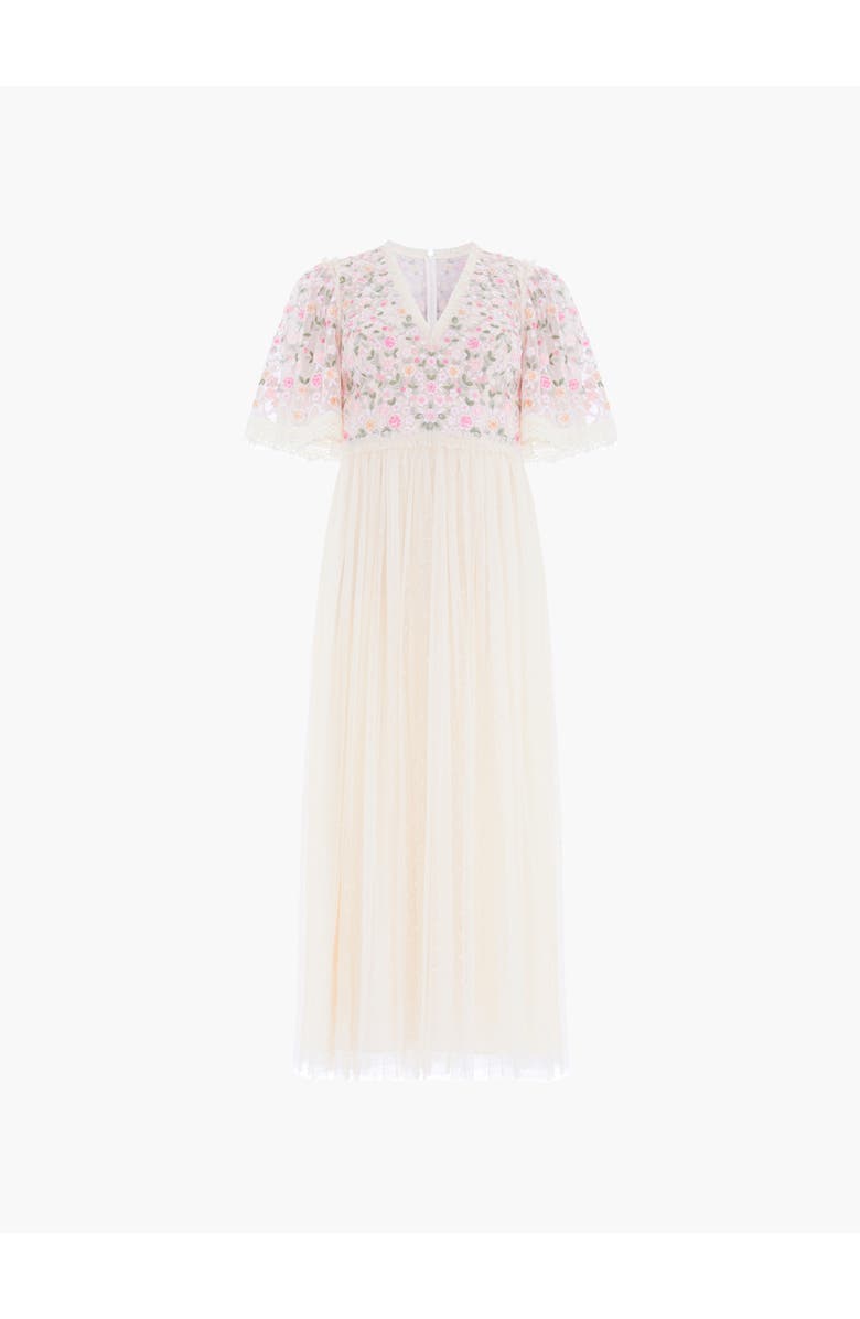 Needle & Thread Rosie Lace Bodice V-Neck Ballerina Dress, Alternate, color, Cream/Multi