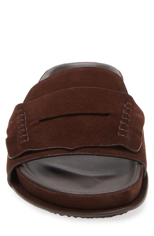 Jacquemus Diamond Cut Suede Slides With Flat Sole In Brown