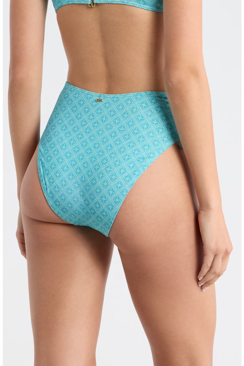 Moon Geo High Waist Bikini Bottoms, Alternate, color, BLUE