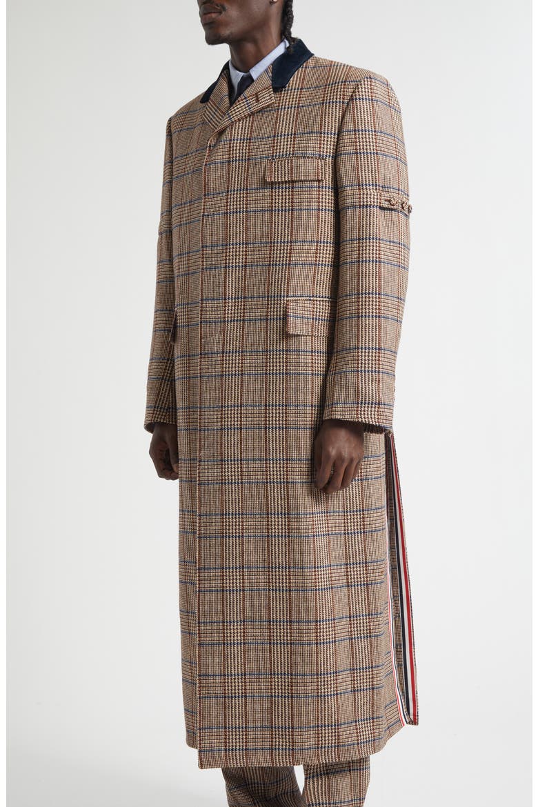Hunting Tweed Chesterfield Coat, Alternate, color, DARK BROWN
