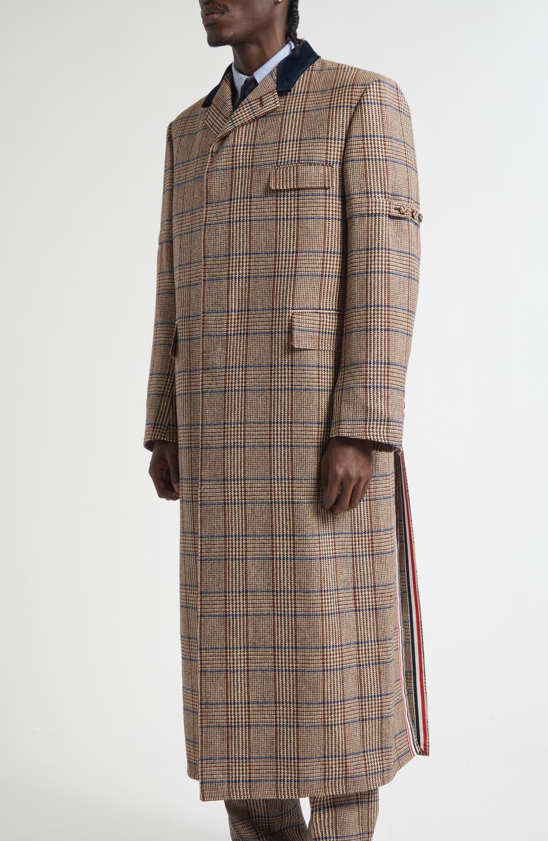 Thom Browne Hunting Tweed Chesterfield Coat, Alternate, color, Dark Brown