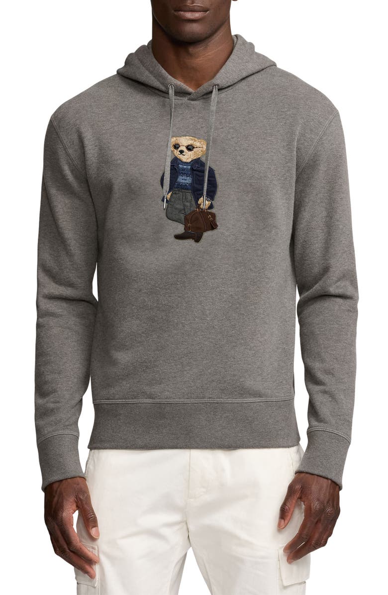 Ralph Lauren Purple Label Polo Bear Appliqué Hoodie, Main, color, 