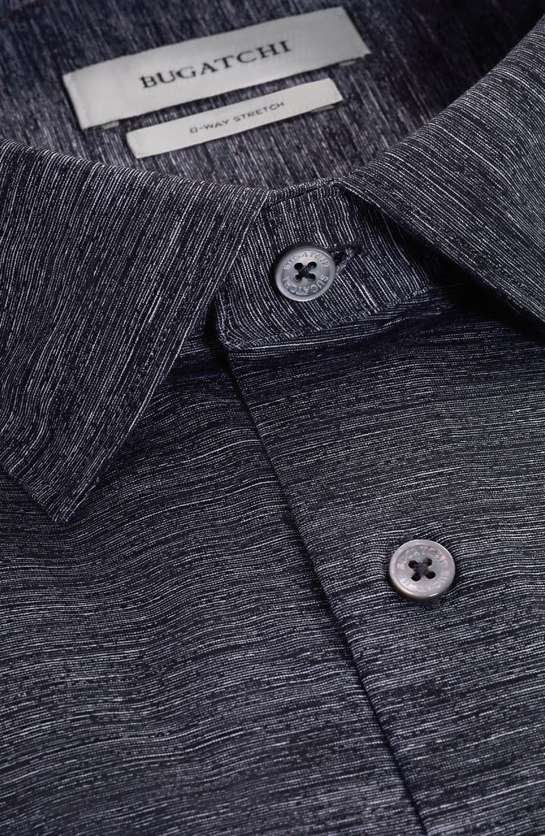 Bugatchi James OoohCotton<sup>®</sup> Space Dye Button-Up Shirt, Alternate, color, Black