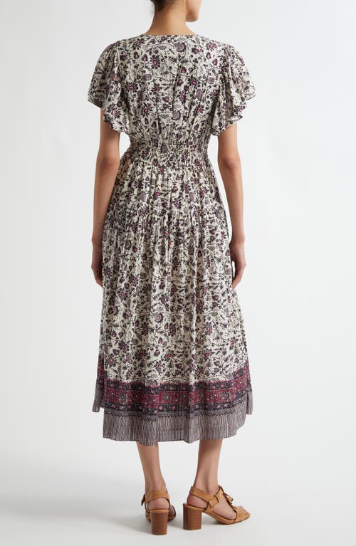 Ulla Johnson Lyria Floral Cotton Blend Midi Dress In Cosmos