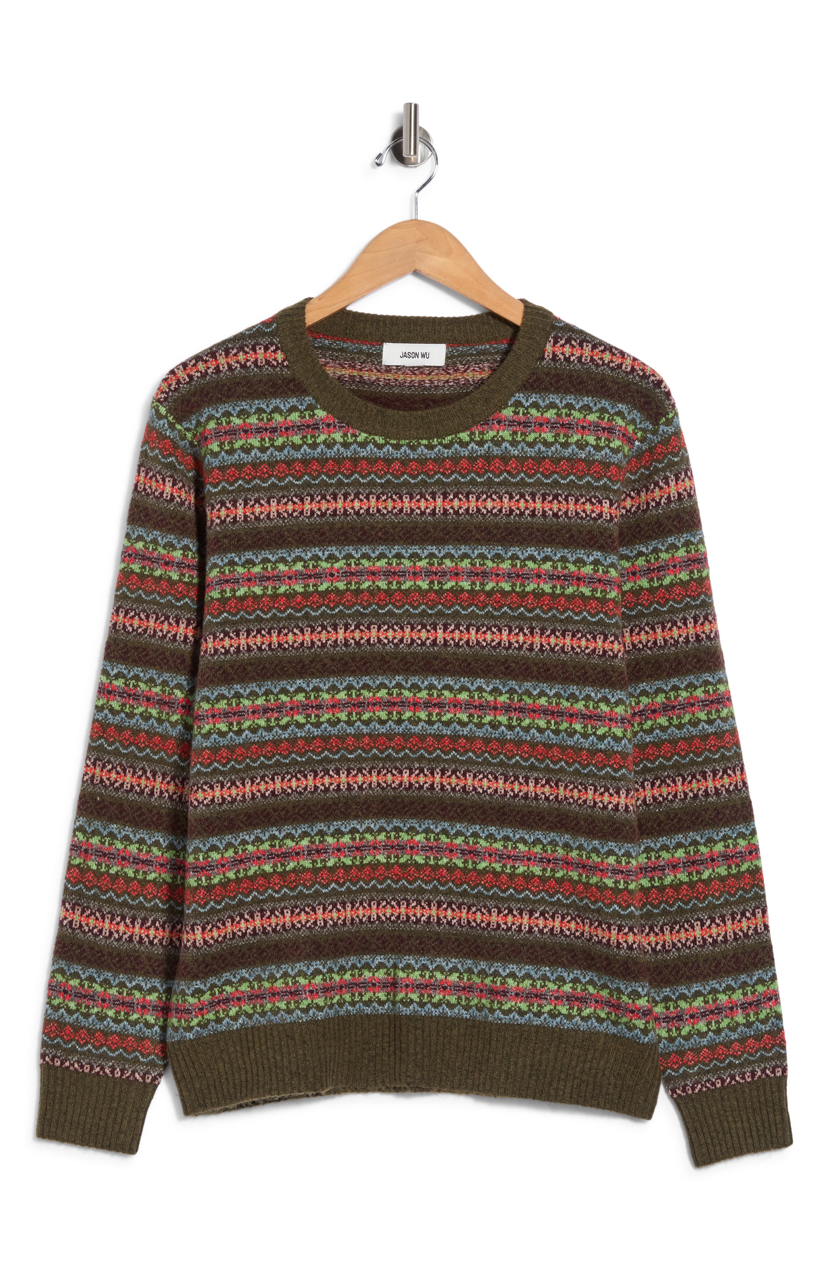 Fair Isle Geo Crewneck Sweater