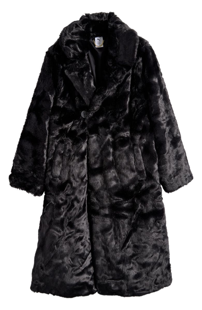 PUMA x A$AP Rocky Flacko Faux Fur Coat, Alternate, color, Puma Black