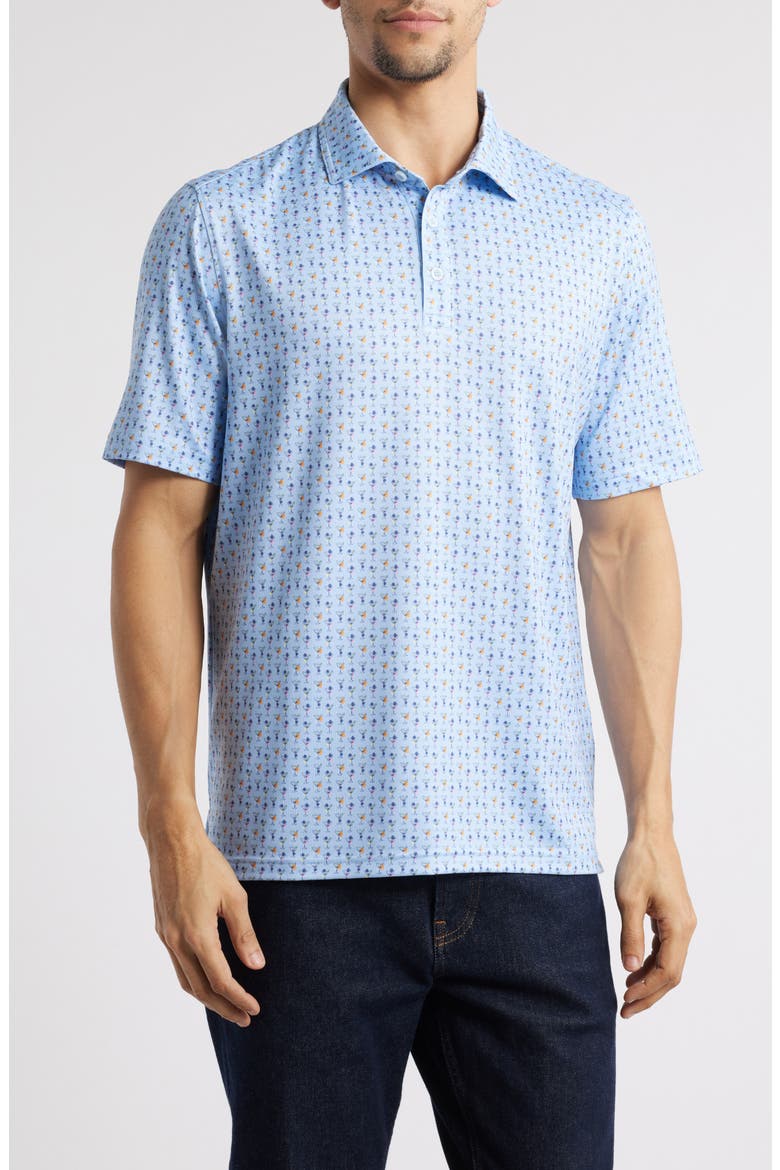 XC4® + Cool Degree™ Mini Martini Print Performance Golf Polo, Main, color, BLUE MULTI