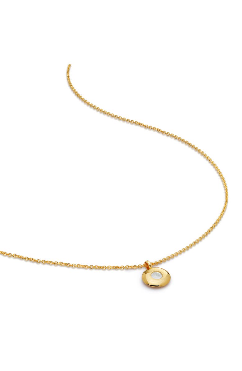 Monica Vinader June Birthstone Moonstone Pendant Necklace, Main, color, 18K Gold Vermeil/ June
