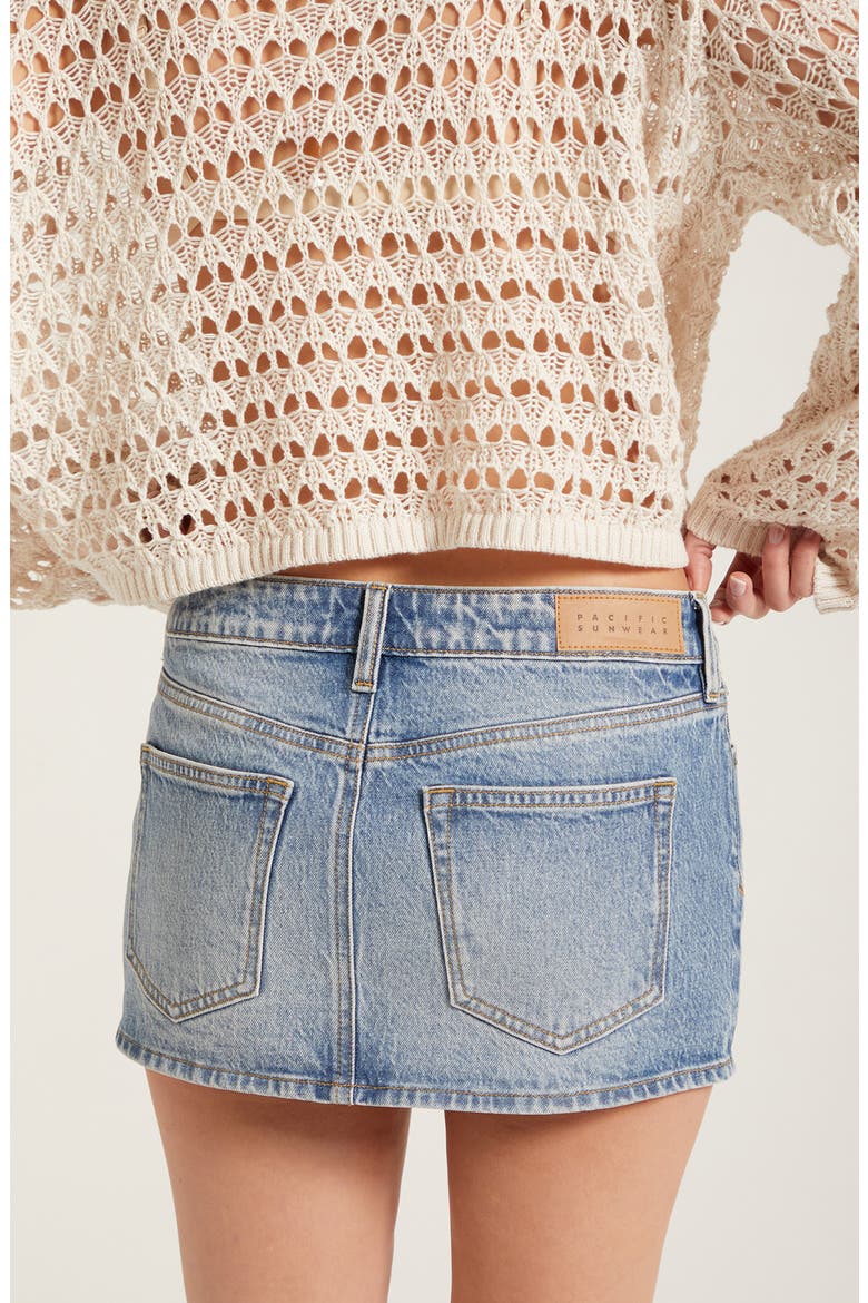 Piper Denim Micro Miniskirt, Alternate, color, MEDIUM INDIGO