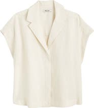 Madewell Notch Collar Linen Popover Shirt