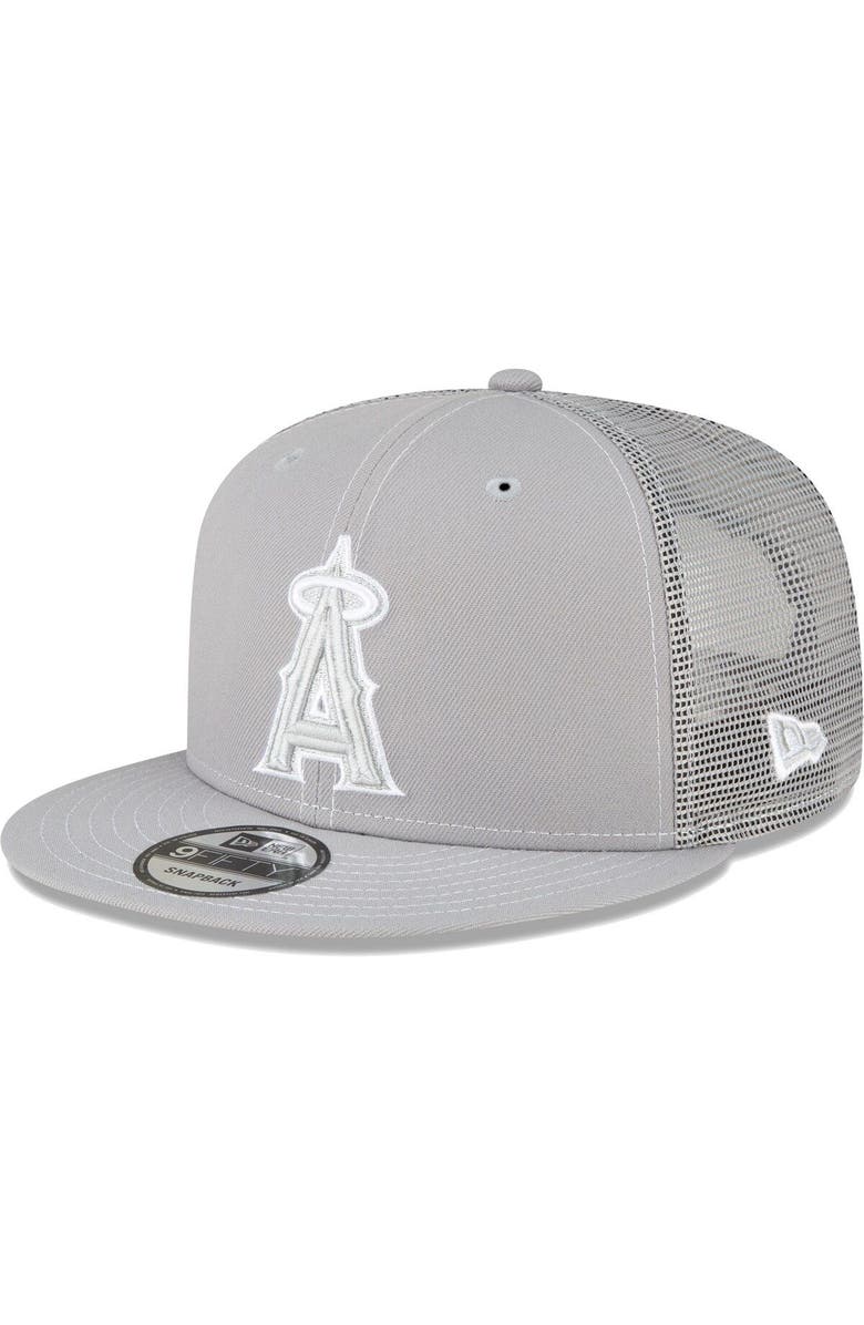 New Era Men's New Era  Gray Los Angeles Angels 2023 On-Field Batting Practice 9FIFTY Snapback Hat, Main, color, 