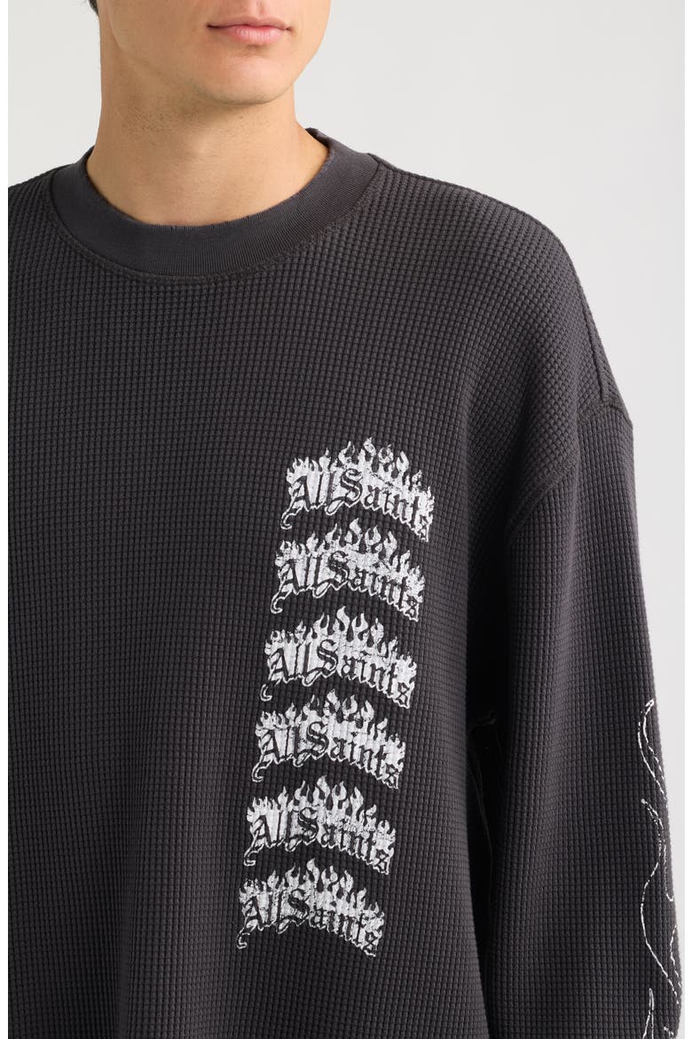 Incendo Graphic Organic Cotton Long Sleeve T-Shirt, Alternate, color, WASHED BLACK