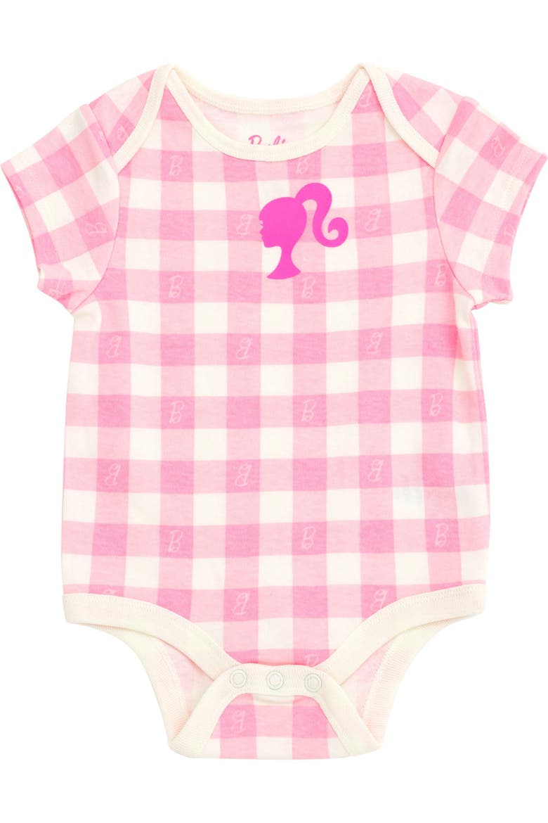 One Piece Short Sleeve Bodysuits, Alternate, color, Barbie Pink Tusk