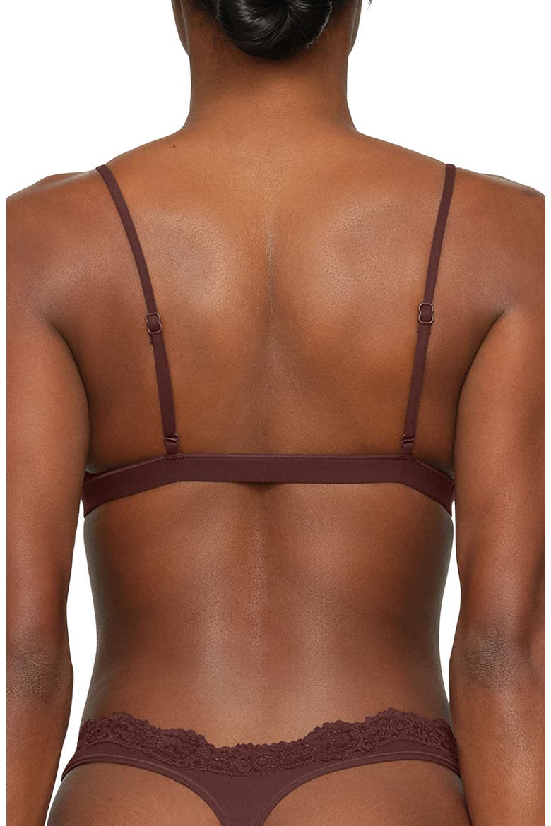 Fits Everybody Corded Lace Triangle Bralette, Alternate, color, COCOA