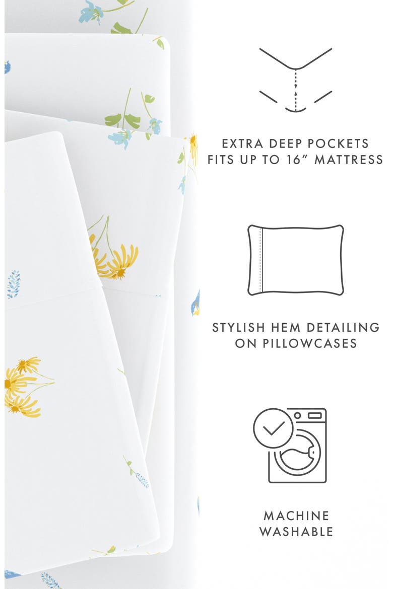 HOME SPUN Premium Ultra Soft Bluebirds 4-Piece Sheets Set, Alternate, color, LIGHT BLUE