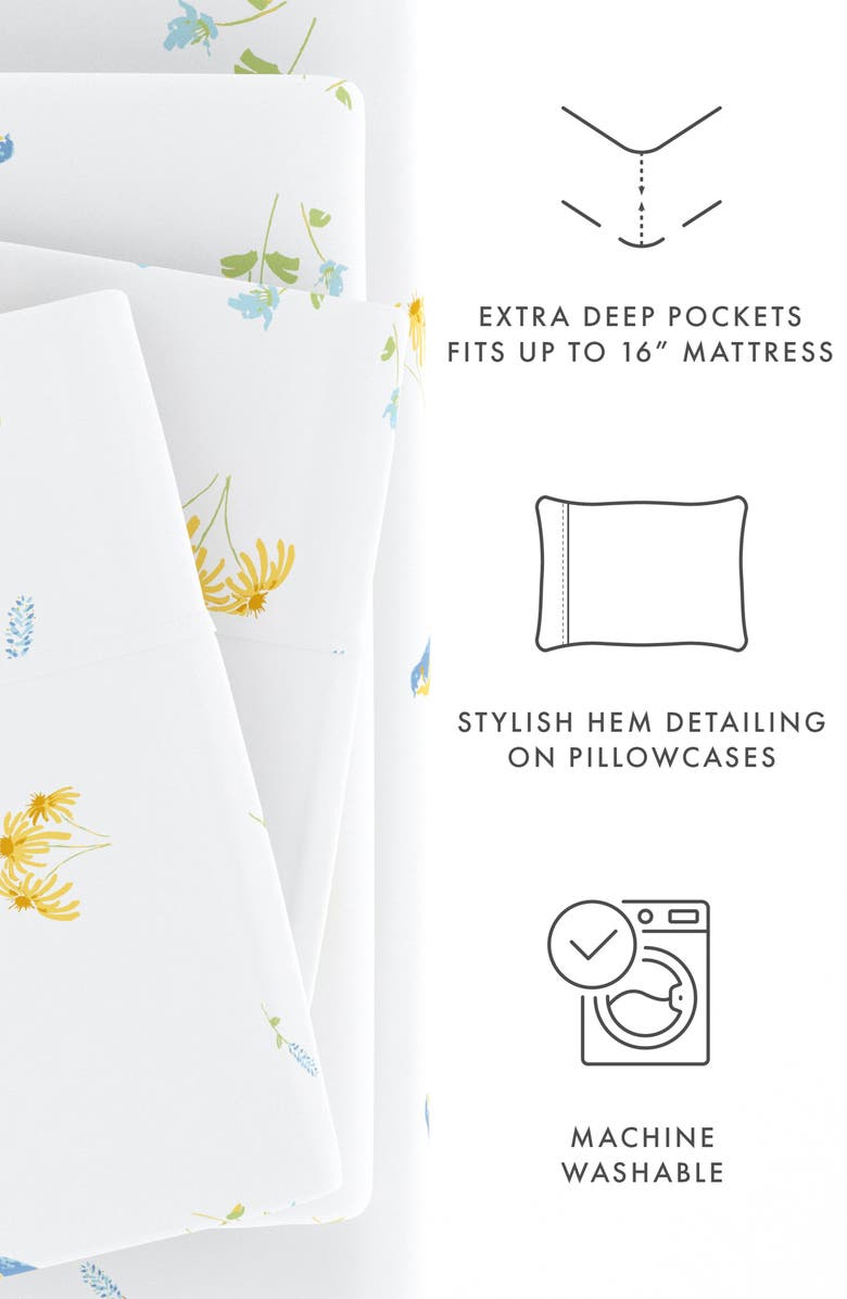 HOMESPUN HOME SPUN Premium Ultra Soft Bluebirds 4-Piece Sheets Set, Alternate, color, Light Blue