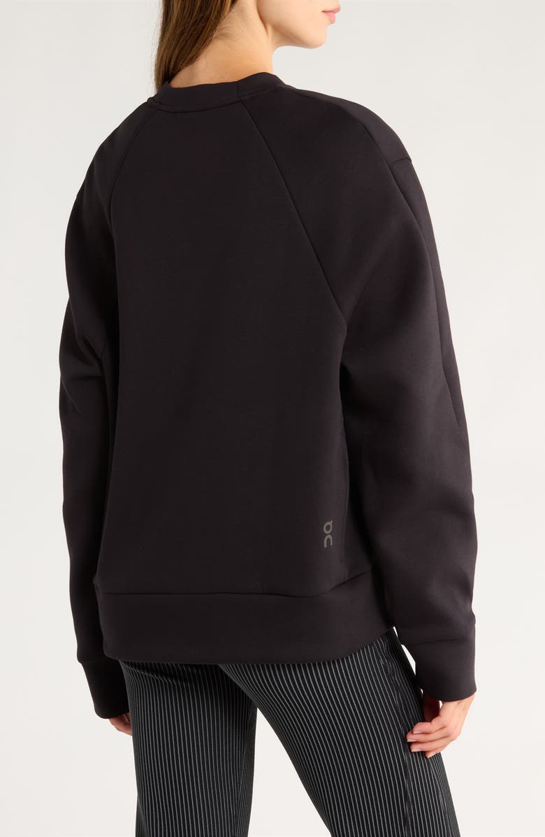 On Focus Tech Crewneck Sweatshirt, Alternate, color, Black