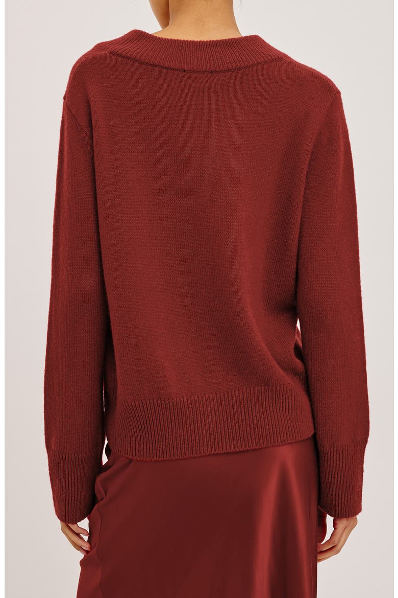 Lidya Cotton, Wool & Cashmere Sweater, Alternate, color, CRIMSON