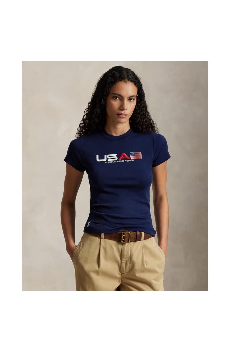 Polo Ralph Lauren Women's Polo Ralph Lauren Team USA Graphic Cotton Tee, Alternate, color, Navy