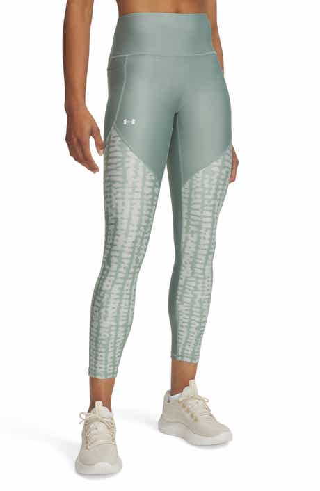 High Waist Print Panel Performance Ankle Leggings