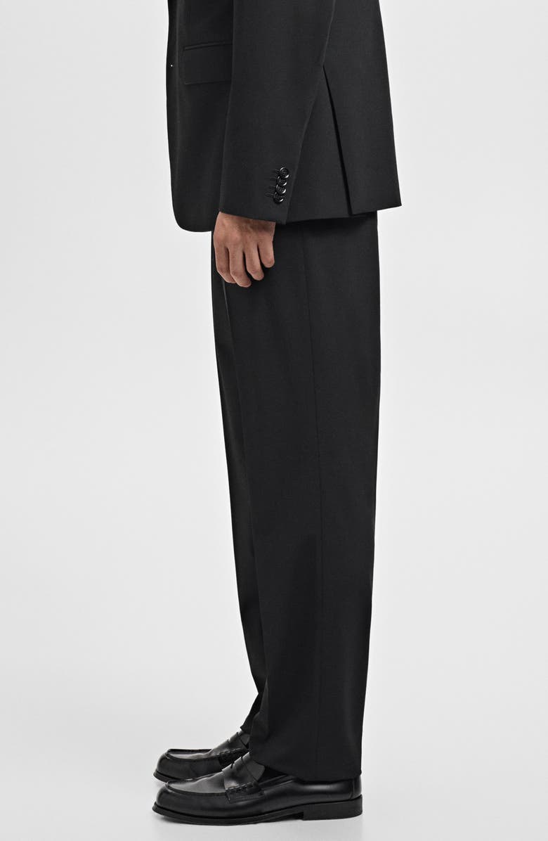 MANGO London Regular Fit Dress Pants, Alternate, color, Black