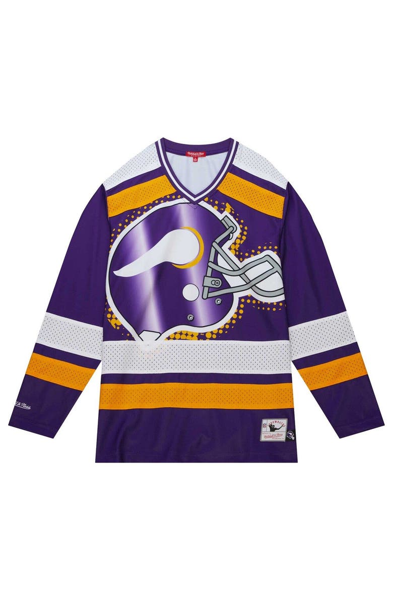 Mitchell & Ness Women's Mitchell & Ness Purple Minnesota Vikings Big Face 7.0 Long Sleeve Jersey T-Shirt, Alternate, color, Purple
