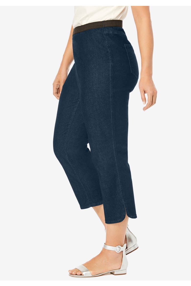 Stretch Denim Crop Jeggings, Alternate, color, INDIGO