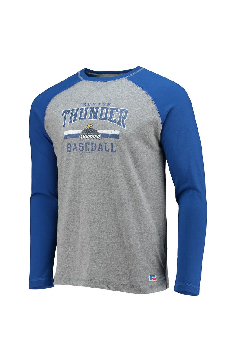 BOXERCRAFT Men's Royal/Heathered Gray Trenton Thunder Long Sleeve Baseball T-Shirt, Alternate, color, Gray