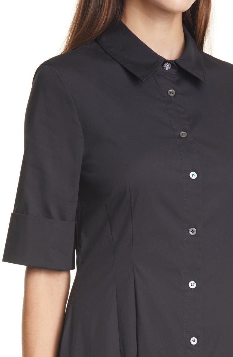 STAUD Joan A-Line Shirtdress, Alternate, color, Black