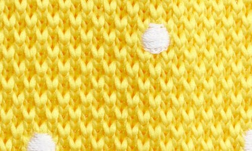 Clifton Wilson Yellow Polka Dot Knit Silk Tie In Yellow