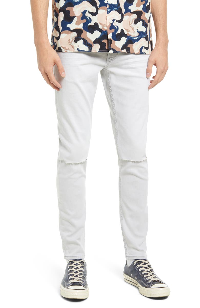 Topman Knee Rip Stretch Skinny Jeans, Main, color, 