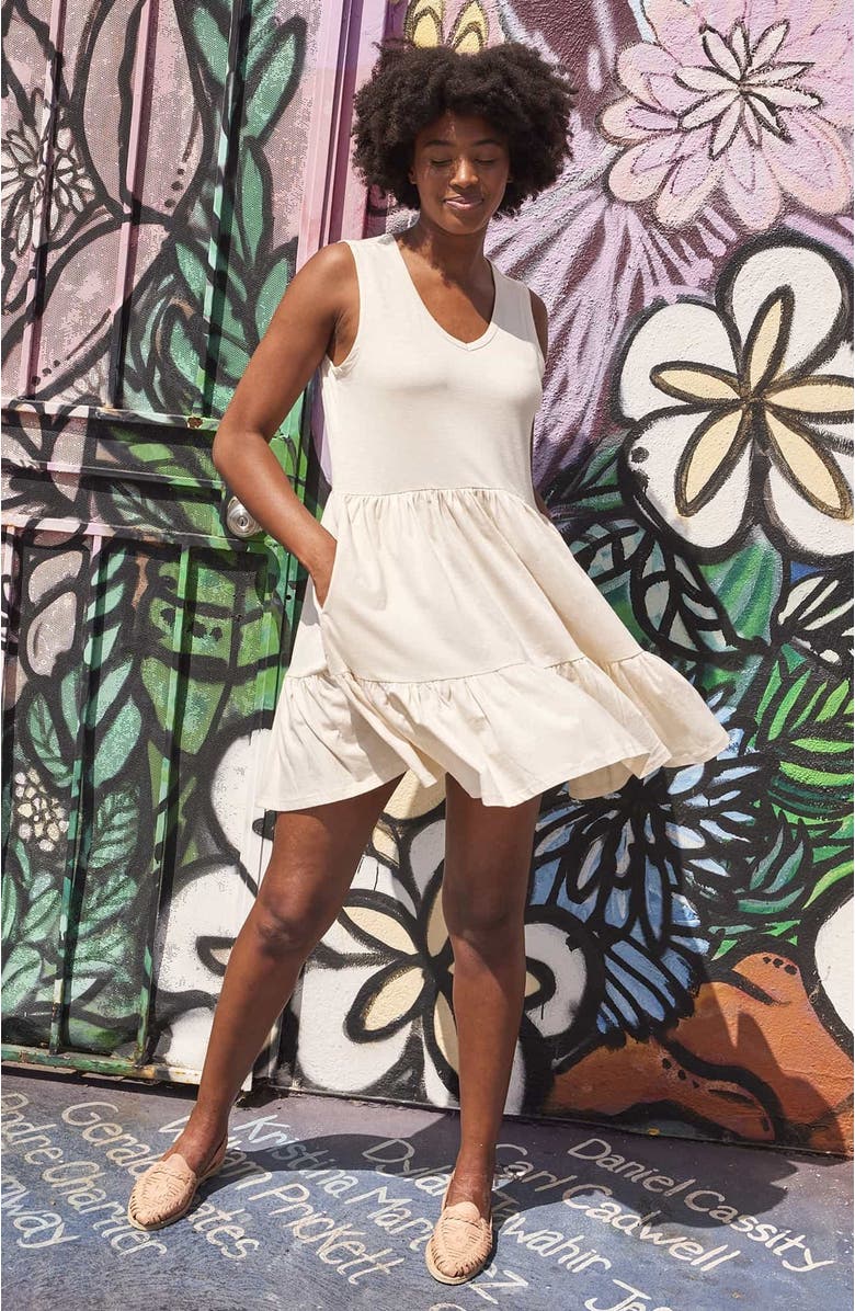 Toad & Co Marley Tiered Sleeveless Dress, Alternate, color, Salt
