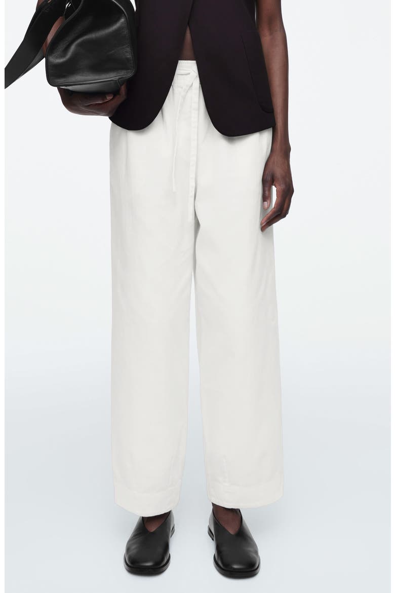 Organic Cotton Herringbone Pants, Main, color, WHITE DUSTY LIGHT