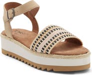 TOMS Naia Platform Wedge Espadrille Slide Sandal