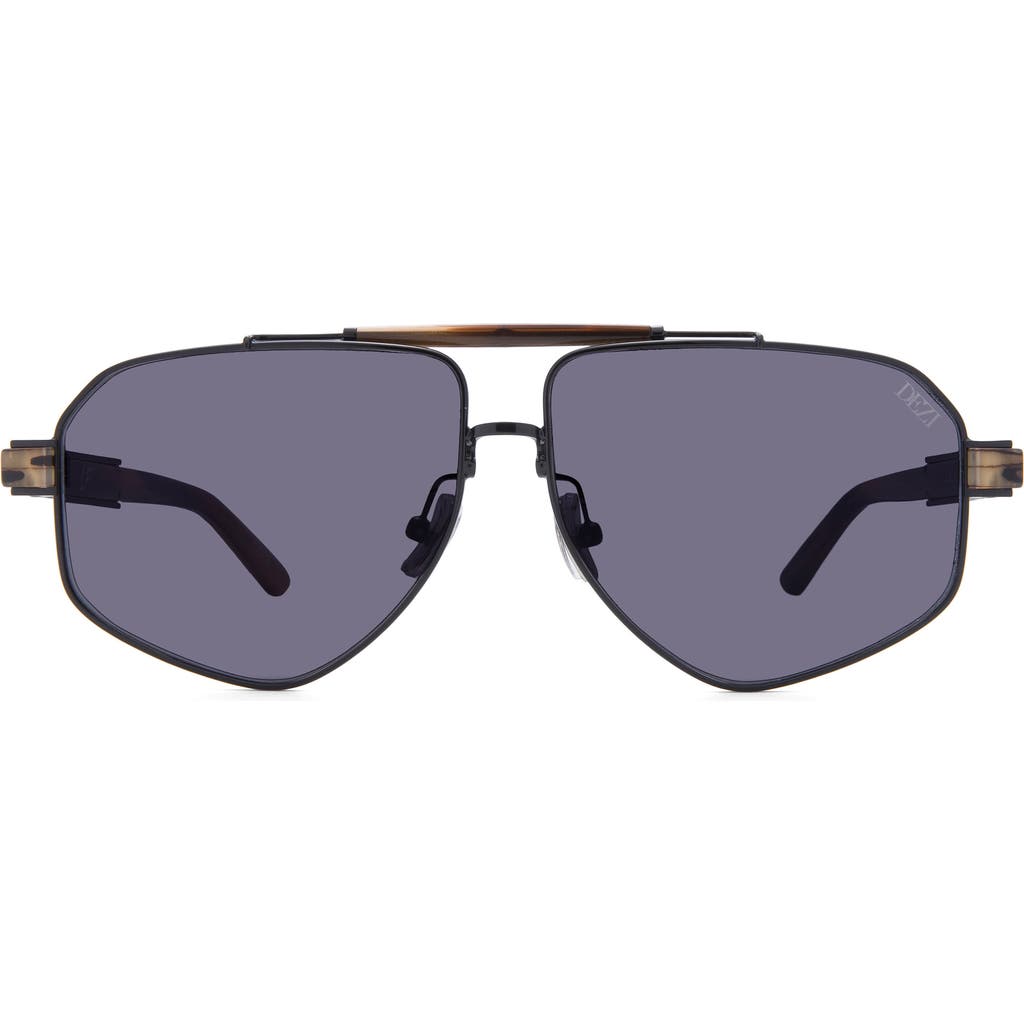 Dezi 6ft 62mm Oversize Aviator Sunglasses In Black