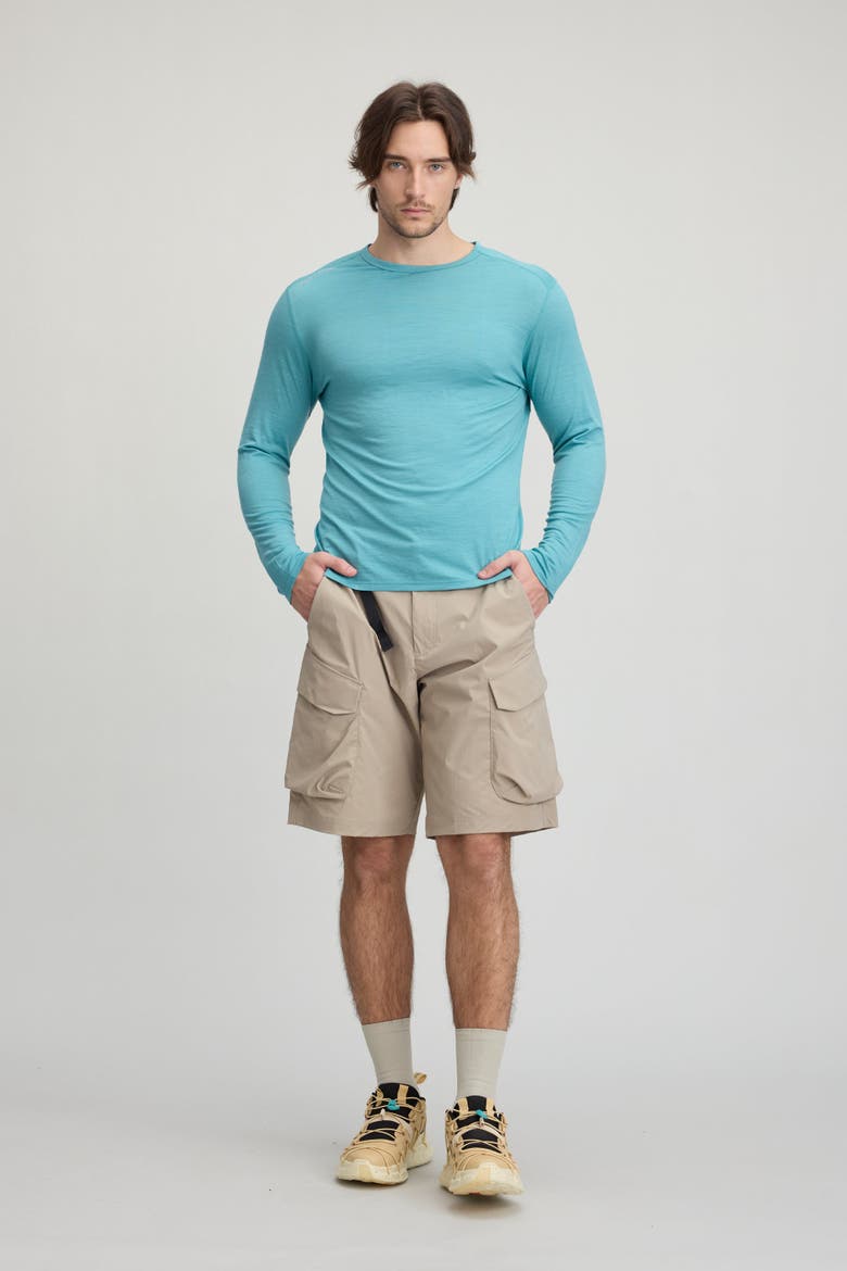 Men's 100% Merino Classic L/S Crew, Alternate, color, Dusty Turqoise