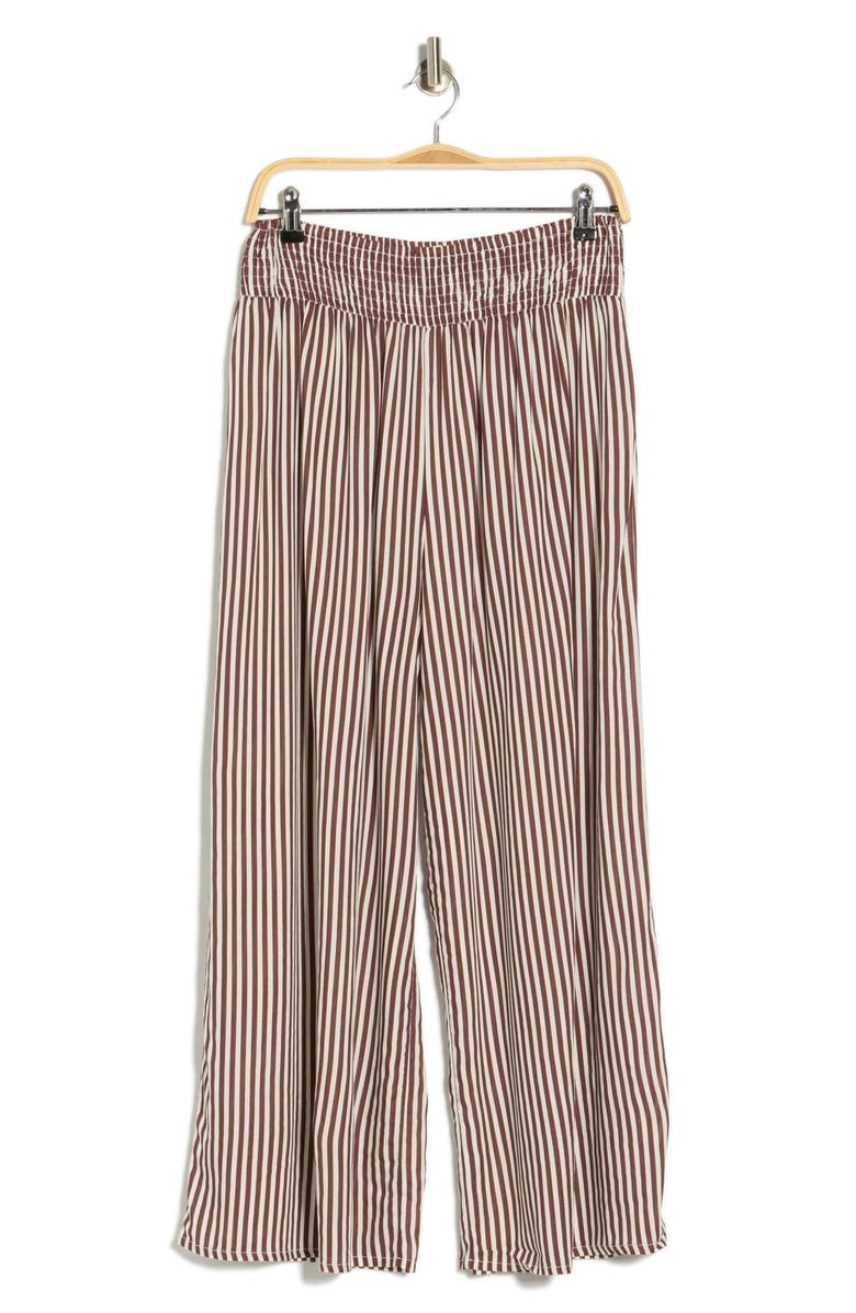 NORDSTROM RACK Stripe Flowy Cover-Up Pants, Main, color, Brown Bitter Stripe