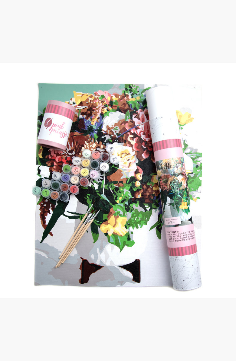 Pink Picasso Kits Pick Me Up Paint by Numbers Kit, Alternate, color, Multicolored Floral