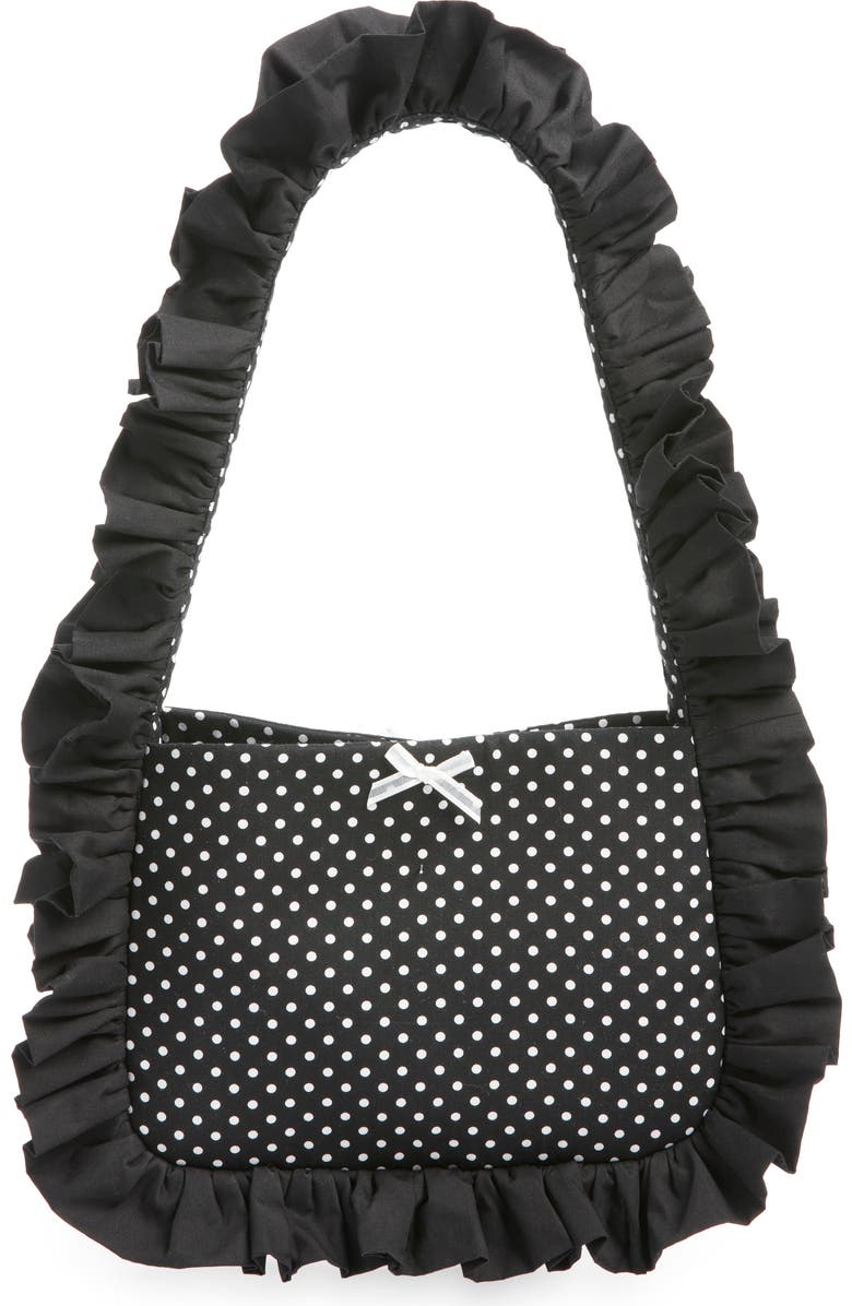 Baggy London Baguette Shoulder Bag, Main, color, Black White/ Bow