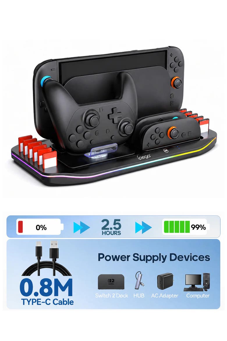 All-in-One Charging Dock & Storage Station for Nintendo Switch 2, Alternate, color, Black