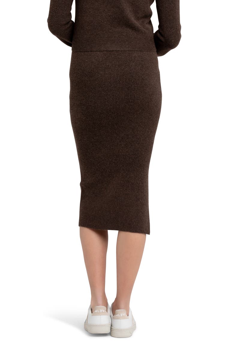 Dani Rib Stitch Maternity Skirt, Alternate, color, CHOCOLATE