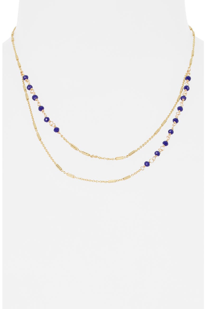 Crystal Two Row Necklace, Alternate, color, NAVY