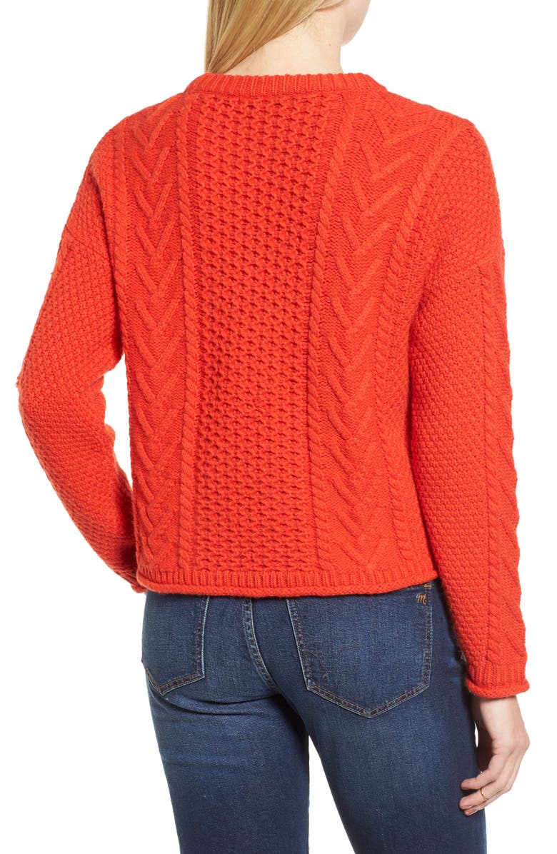 Madewell Cable Knit Pullover Sweater, Alternate, color,