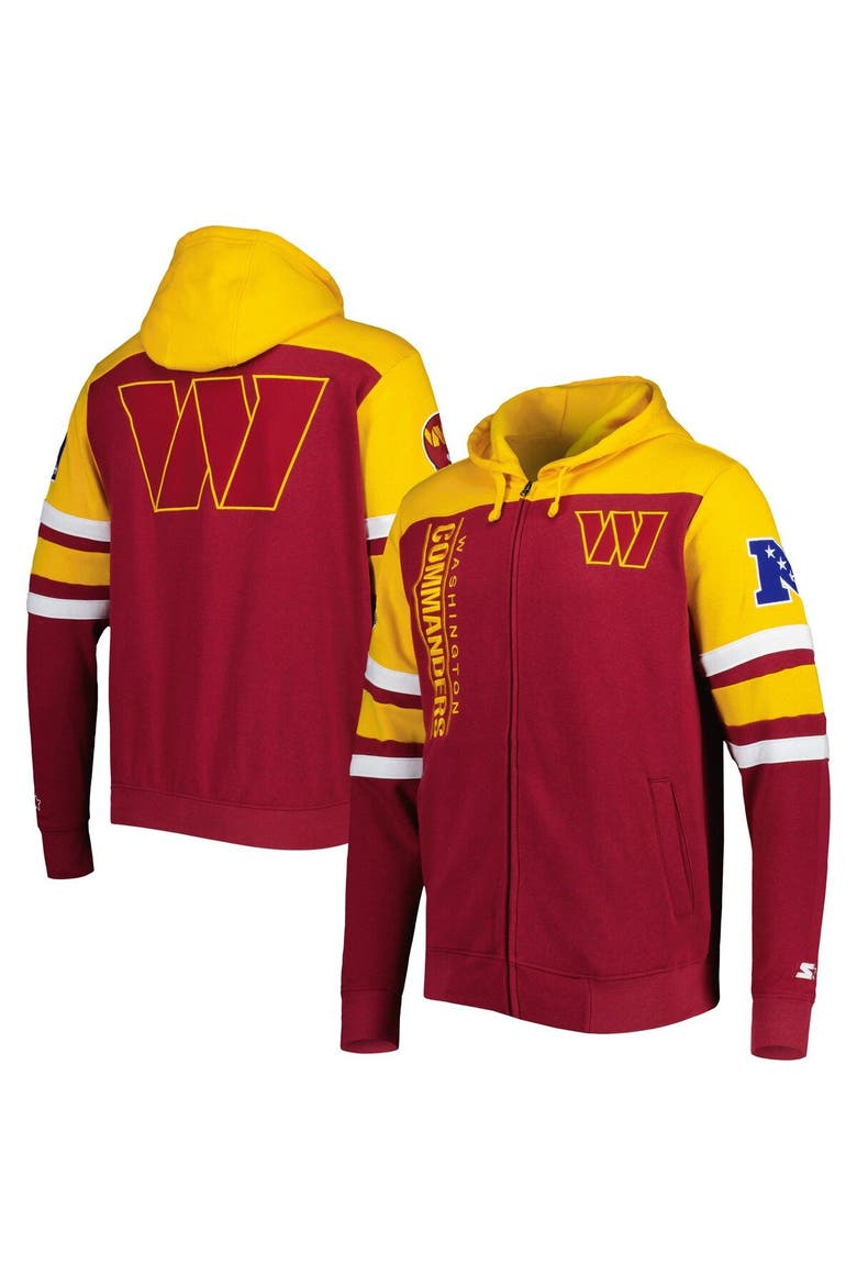 Men's Starter Burgundy Washington Commanders Extreme Full-Zip Hoodie Jacket, Main, color, Burgundy