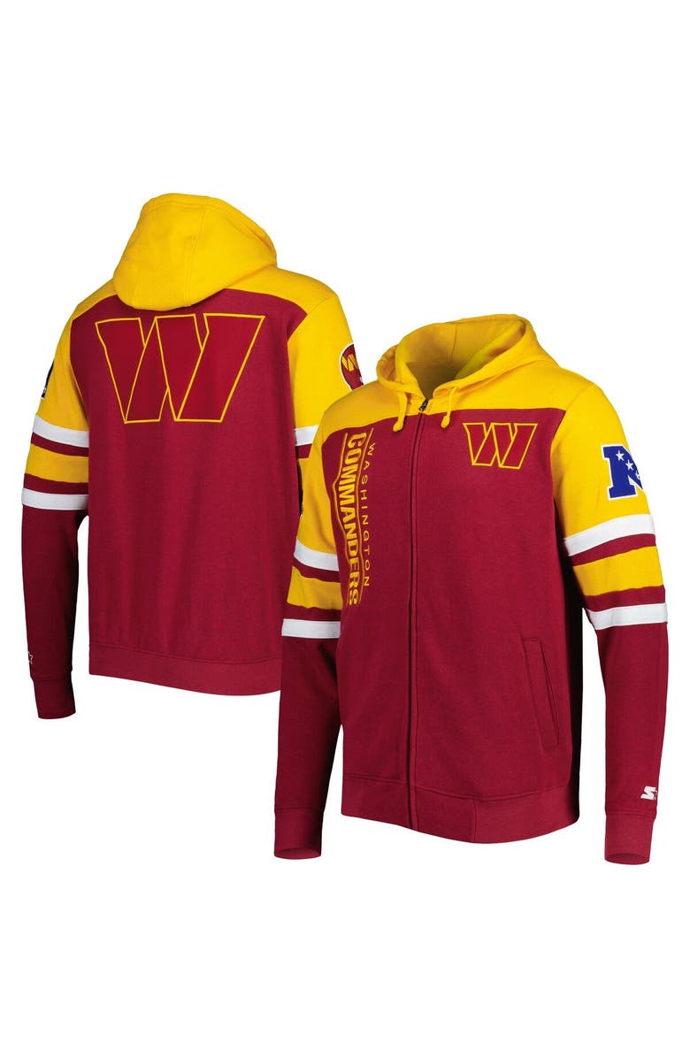 STARTER Men's Starter Burgundy Washington Commanders Extreme Full-Zip Hoodie Jacket, Main, color, Burgundy